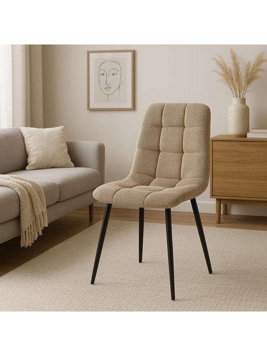 Lot de 2 chaises de salle à manger Tilde Cord, taupe