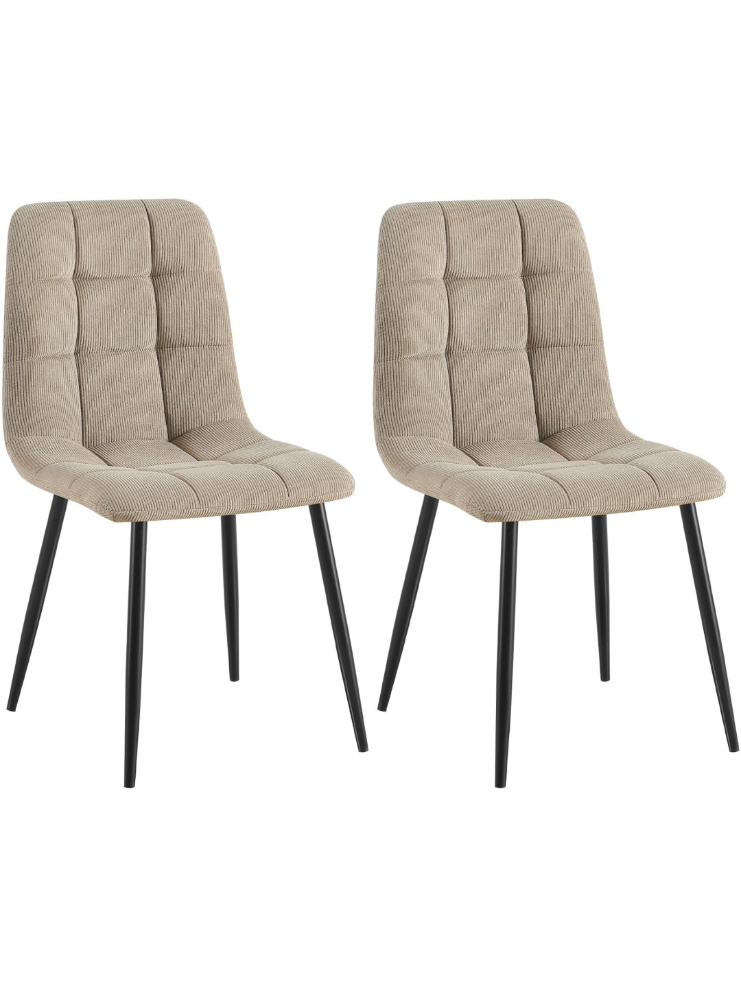 Lot de 2 chaises de salle à manger Tilde Cord, taupe