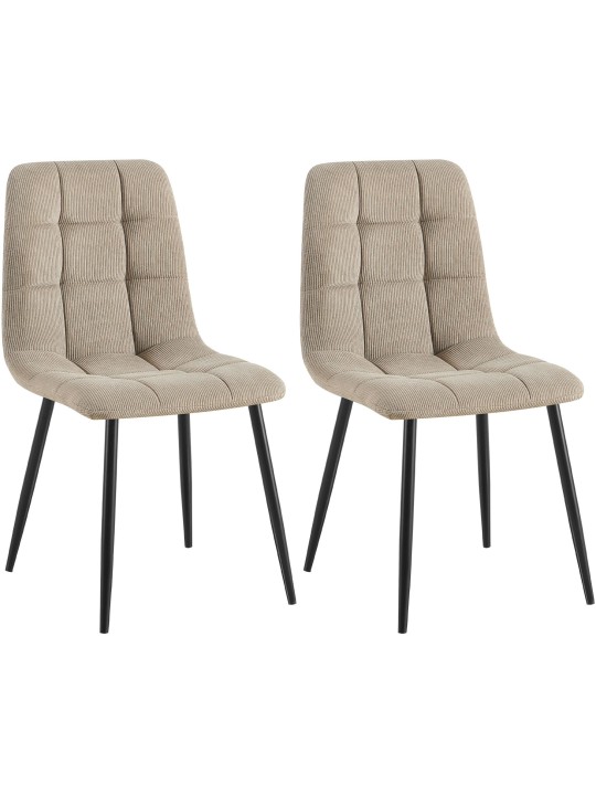 Lot de 2 chaises de salle à manger Tilde Cord, taupe