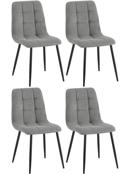 Lot de 4 chaises de salle à manger Tilde Cord, gris