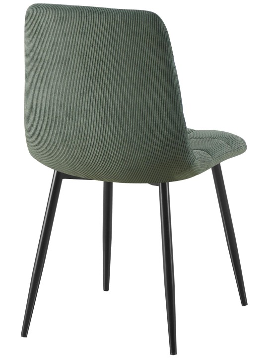 Lot de 4 chaises de salle à manger Tilde Cord, vert