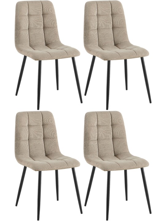 Lot de 4 chaises de salle à manger Tilde Cord, taupe Lot de 4 chaises de salle à manger Tilde Cord, taupe