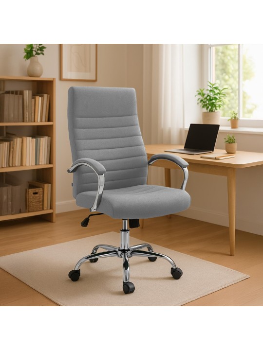 Chaise de bureau tissu Valais, gris