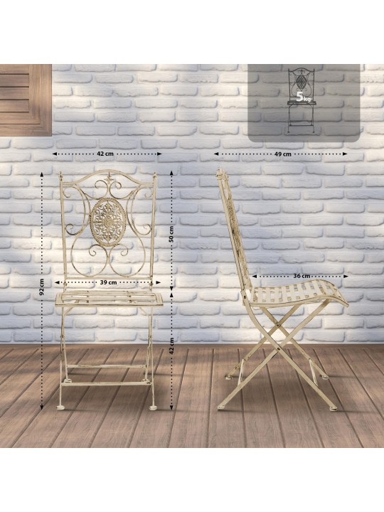 Lot de 2 chaises Sibell, crème antique Lot de 2 chaises Sibell, crème antique