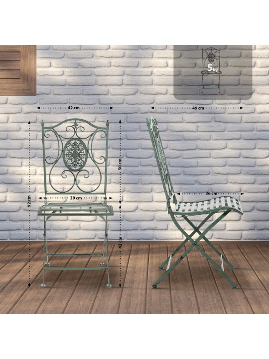 Lot de 2 chaises Sibell, vert antique Lot de 2 chaises Sibell, vert antique