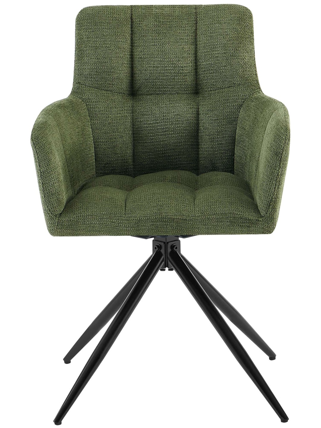 Lot de 2 chaises de salle à manger Jonah tissu, vert