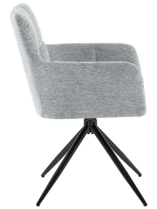 Lot de 2 chaises de salle à manger Jonah tissu, gris clair