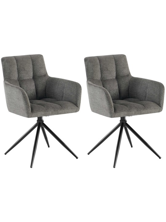 Lot de 2 chaises de salle à manger Jonah tissu, gris foncé Lot de 2 chaises de salle à manger Jonah tissu, gris foncé