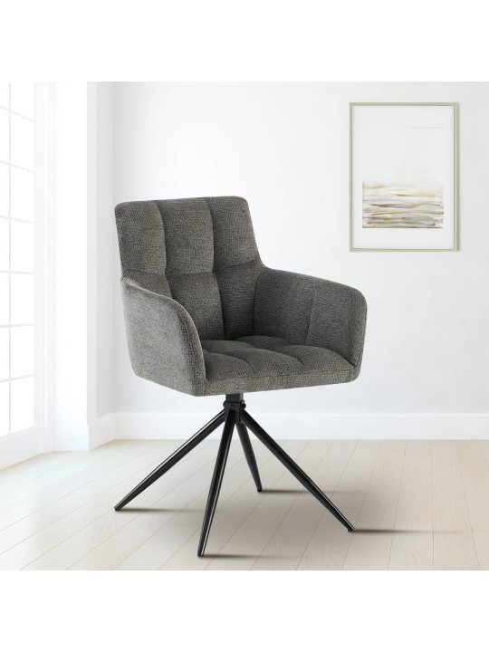 Lot de 2 chaises de salle à manger Jonah tissu, gris foncé Lot de 2 chaises de salle à manger Jonah tissu, gris foncé