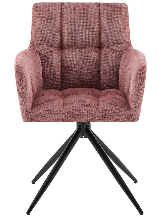 Lot de 2 chaises de salle à manger Jonah tissu, rouge rubis
