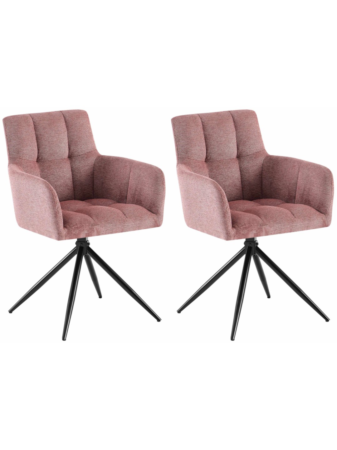 Lot de 2 chaises de salle à manger Jonah tissu, rouge rubis