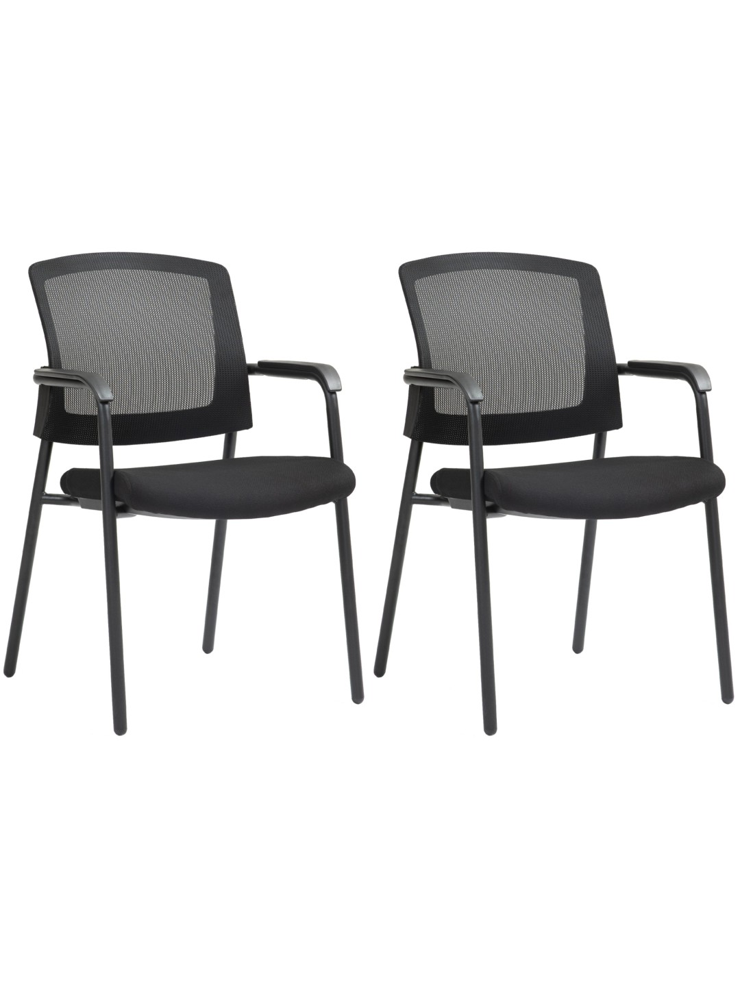 Lot de 2 chaises visiteurs Volga, noir