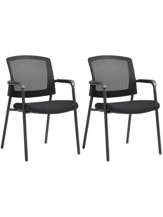 Lot de 2 chaises visiteurs Volga, noir Lot de 2 chaises visiteurs Volga, noir