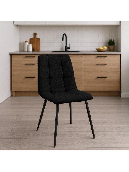 Chaise de salle à manger Tilde tissu, noir Chaise de salle à manger Tilde tissu, noir