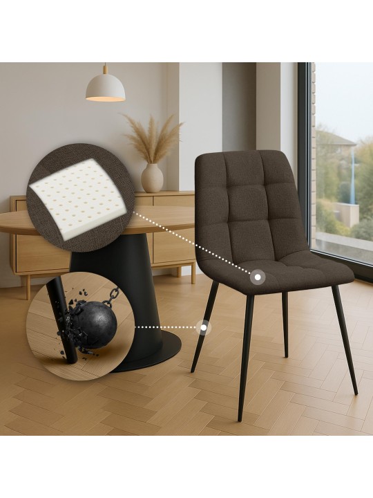 Chaise de salle à manger Tilde tissu, brun Chaise de salle à manger Tilde tissu, brun