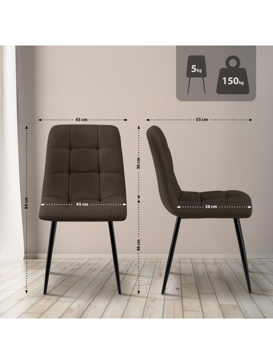 Chaise de salle à manger Tilde tissu, brun Chaise de salle à manger Tilde tissu, brun
