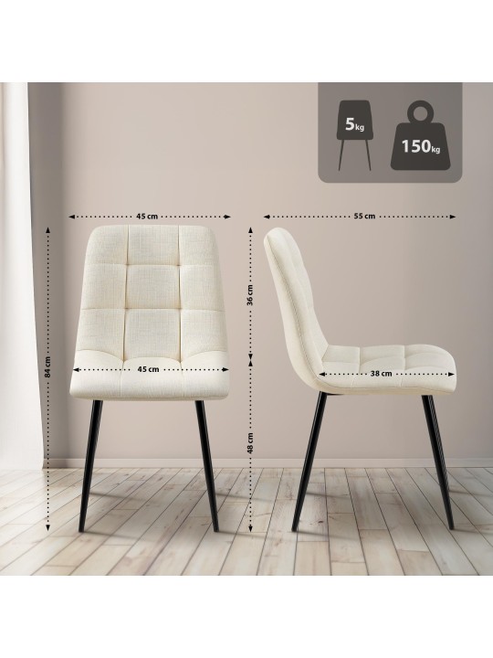 Chaise de salle à manger Tilde tissu, crème Chaise de salle à manger Tilde tissu, crème