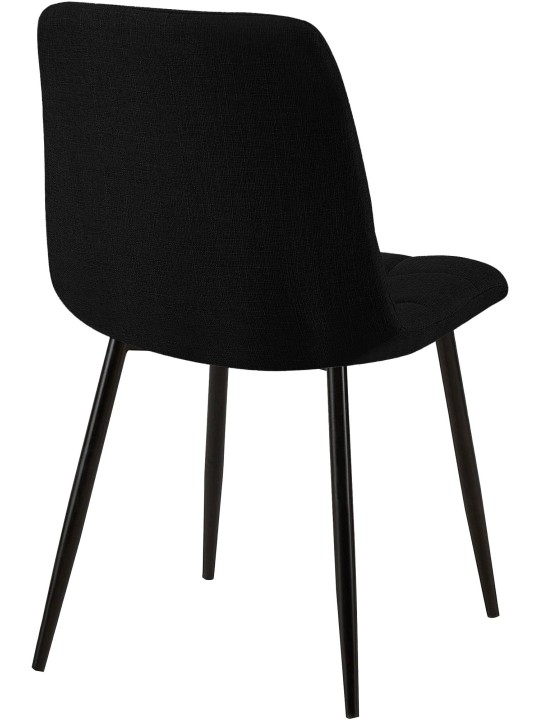Lot de 2 chaises de salle à manger Tilde tissu, noir