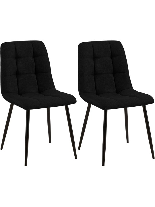 Lot de 2 chaises de salle à manger Tilde tissu, noir