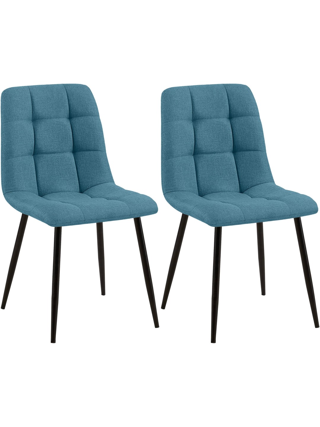 Lot de 2 chaises de salle à manger Tilde tissu, bleu