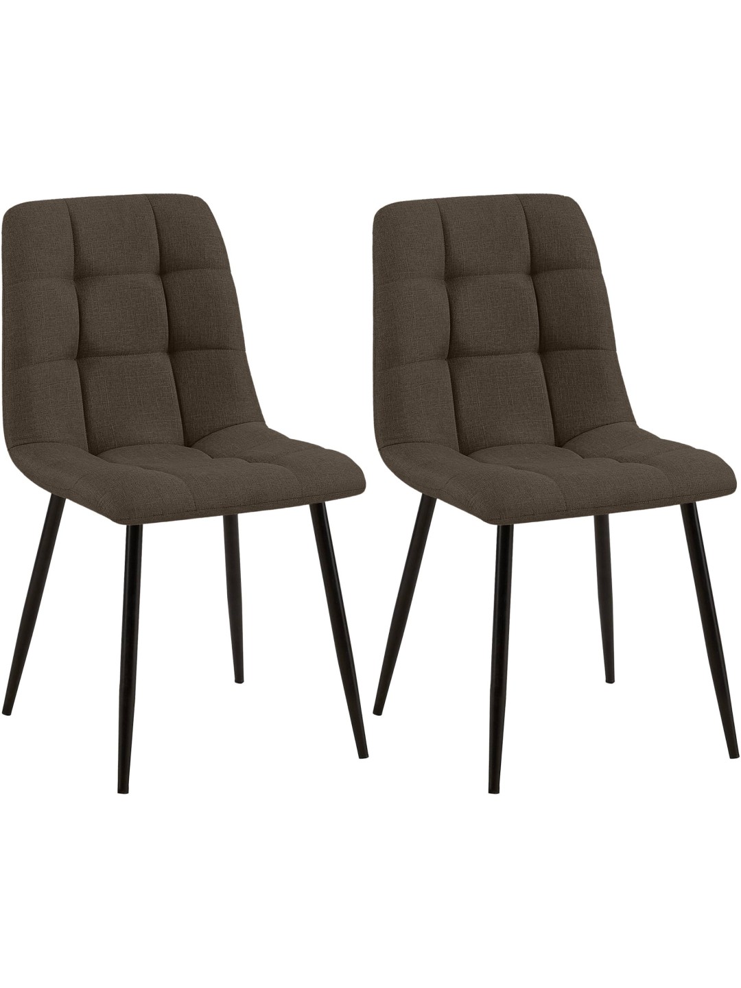 Lot de 2 chaises de salle à manger Tilde tissu, brun