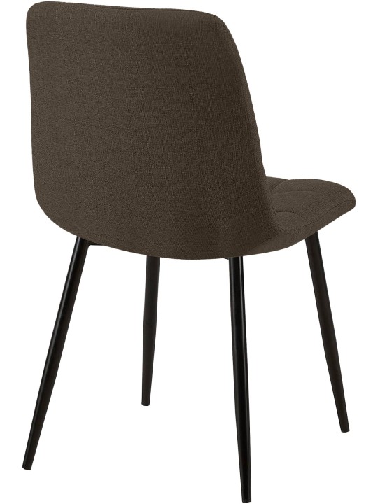 Lot de 2 chaises de salle à manger Tilde tissu, brun