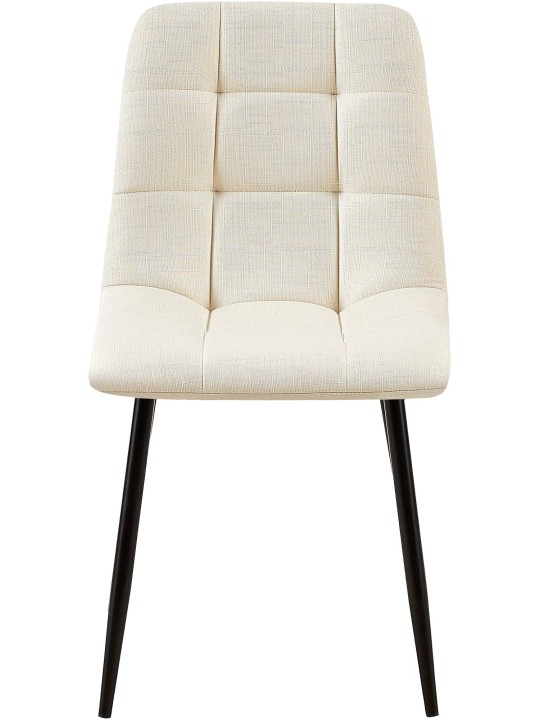 Lot de 2 chaises de salle à manger Tilde tissu, crème