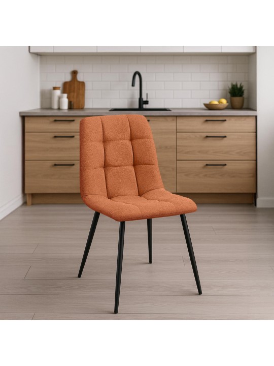 Lot de 2 chaises de salle à manger Tilde tissu, orange