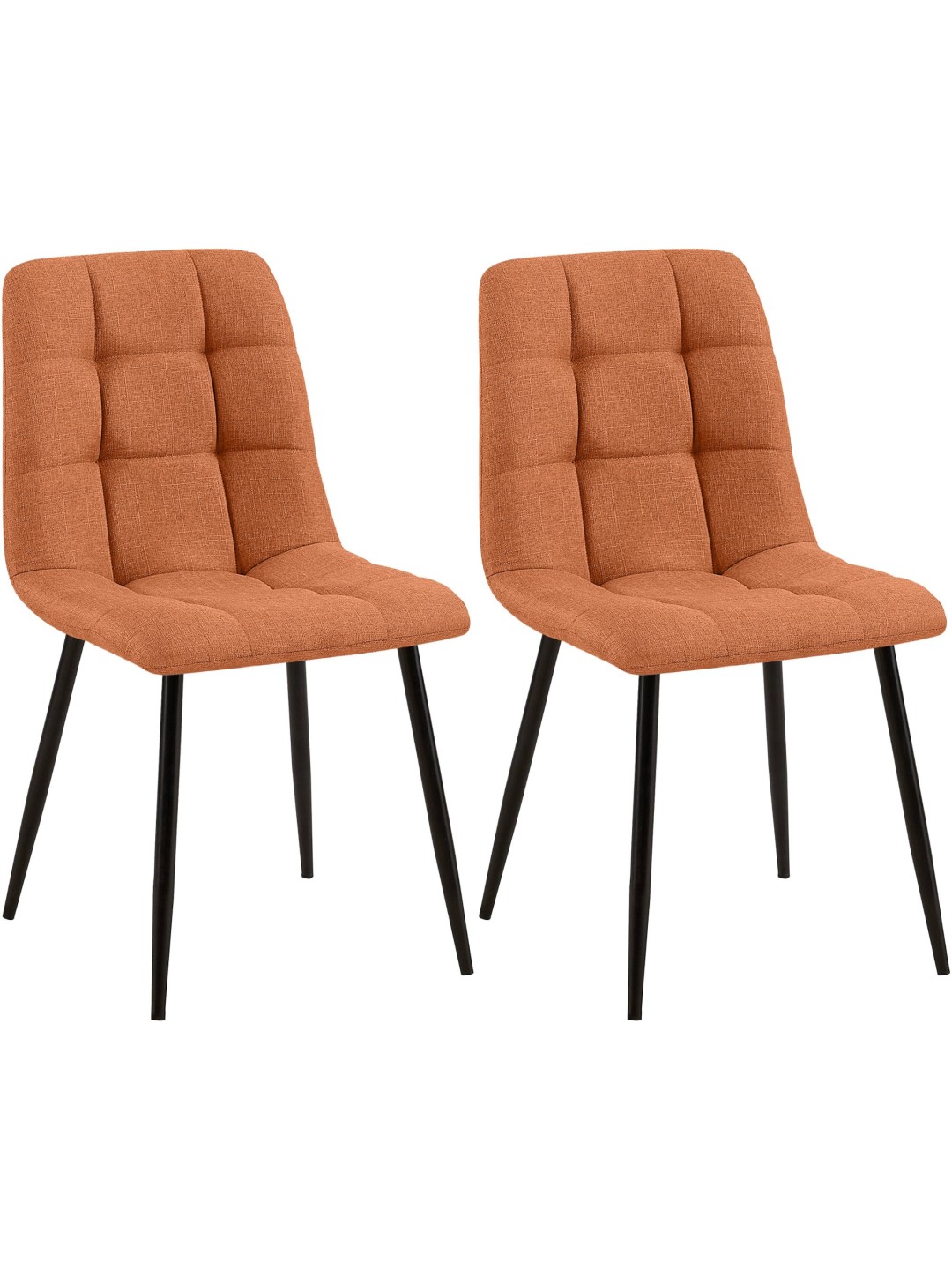 Lot de 2 chaises de salle à manger Tilde tissu, orange