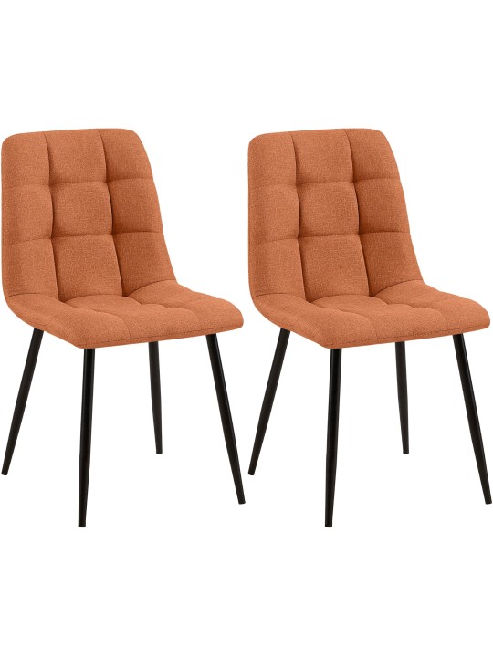 Lot de 2 chaises de salle à manger Tilde tissu, orange