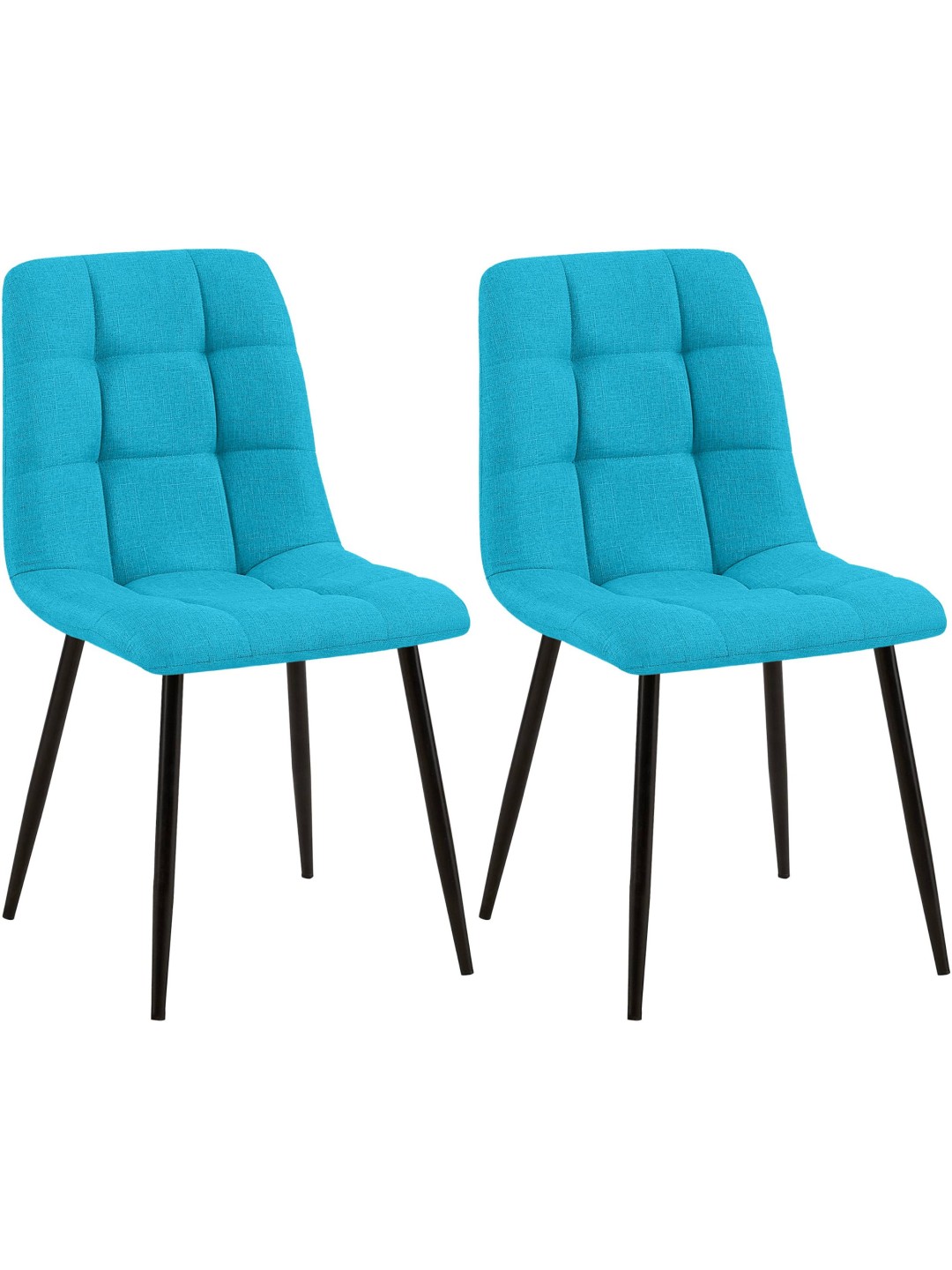 Lot de 2 chaises de salle à manger Tilde tissu, turquoise