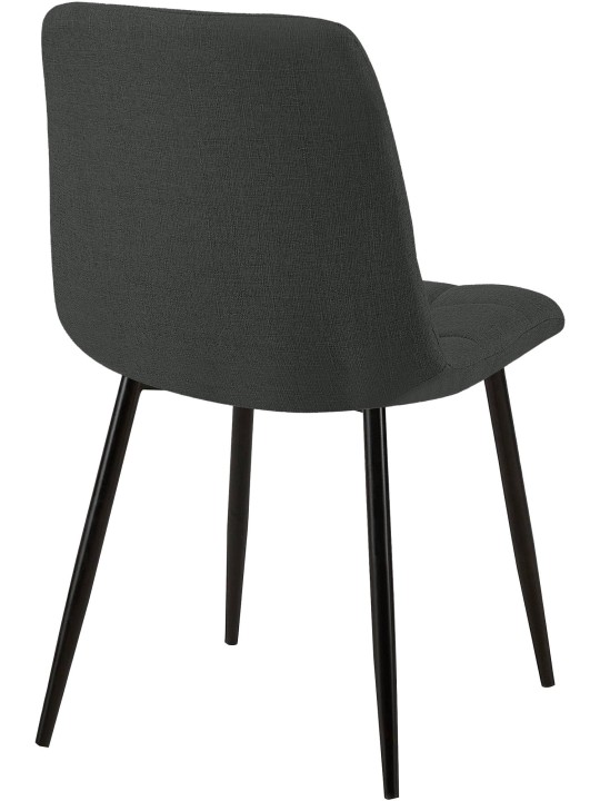 Lot de 4 chaises de salle à manger Tilde tissu, gris foncé