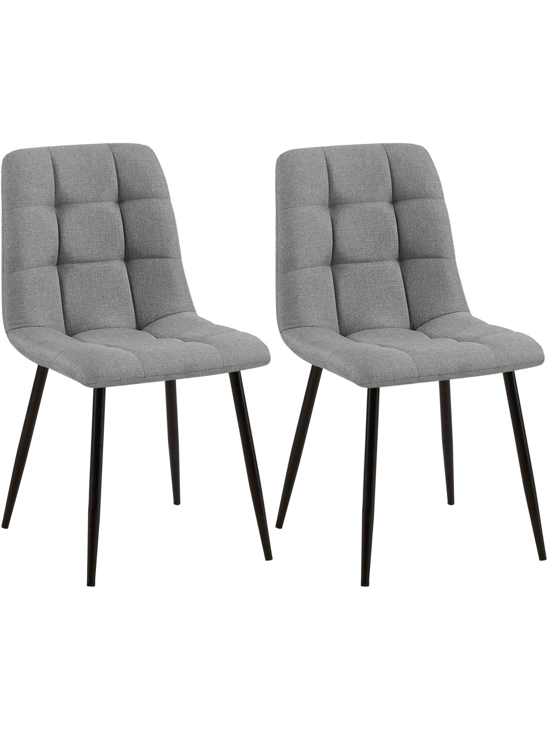 Lot de 2 chaises de salle à manger Tilde tissu, gris