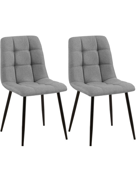Lot de 2 chaises de salle à manger Tilde tissu, gris