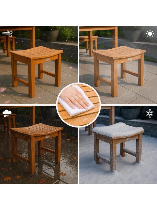 Tabouret Bibury, teck