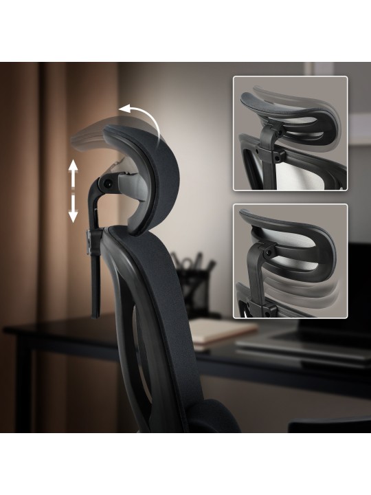 Chaise de bureau Leesburg, noir/noir