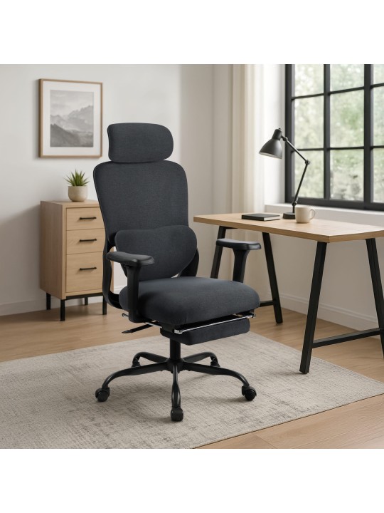 Chaise de bureau Leesburg, noir/noir