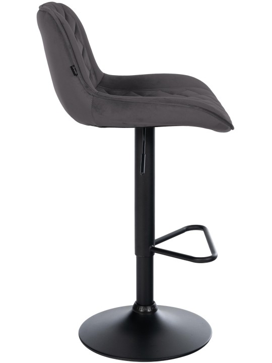 Lot de 2 tabourets de bar Kasson velours, noir