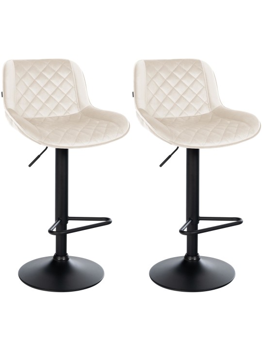 Lot de 2 tabourets de bar Kasson velours, crème Lot de 2 tabourets de bar Kasson velours, crème
