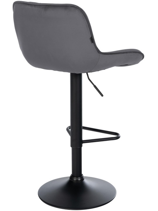 Lot de 2 tabourets de bar Kasson velours, gris foncé