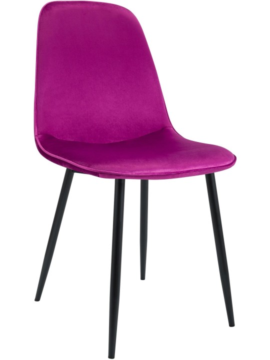 Chaise de salle à manger en velours Maryam, lilas
