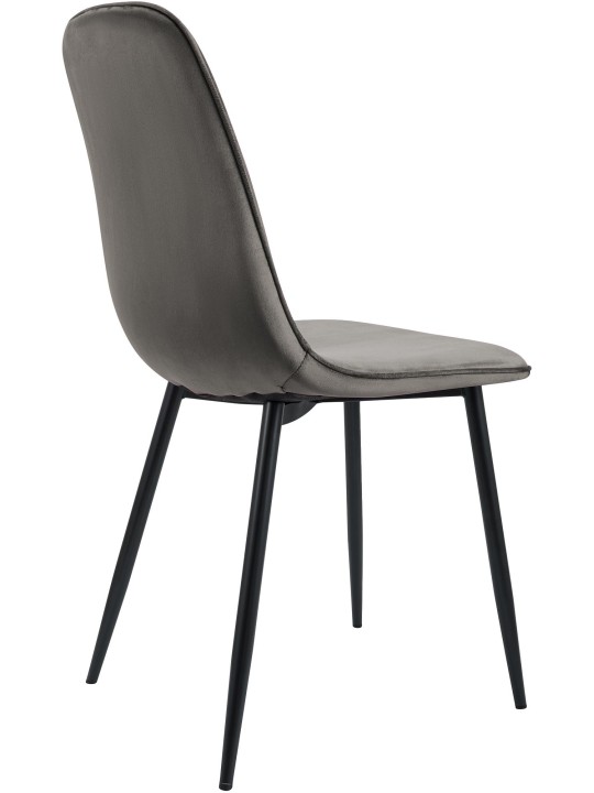 Chaise de salle à manger en velours Maryam, anthracite Chaise de salle à manger en velours Maryam, anthracite
