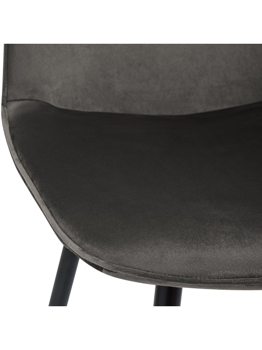 Chaise de salle à manger en velours Maryam, anthracite Chaise de salle à manger en velours Maryam, anthracite