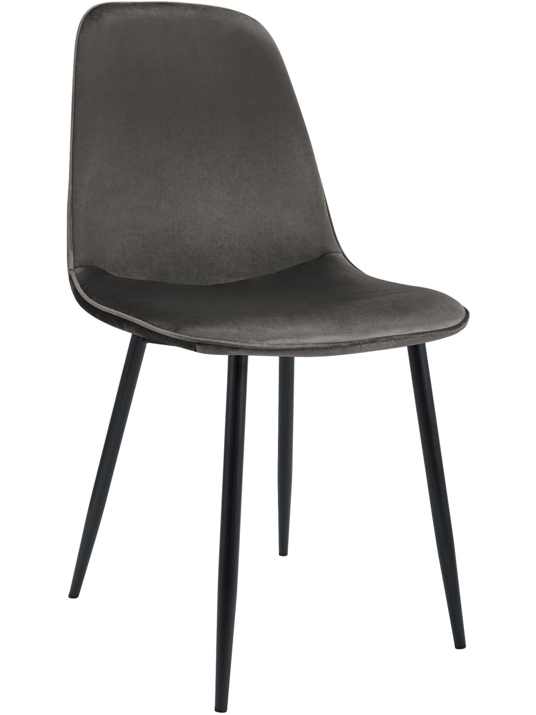 Chaise de salle à manger en velours Maryam, anthracite