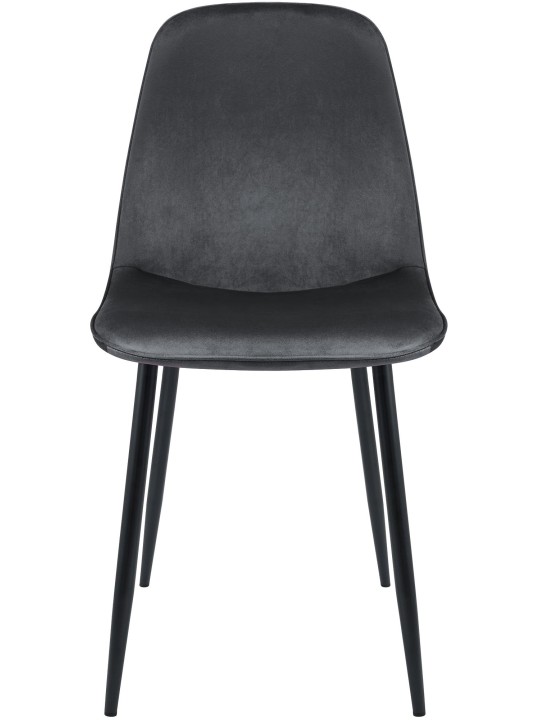 Chaise de salle à manger en velours Maryam, gris foncé Chaise de salle à manger en velours Maryam, gris foncé