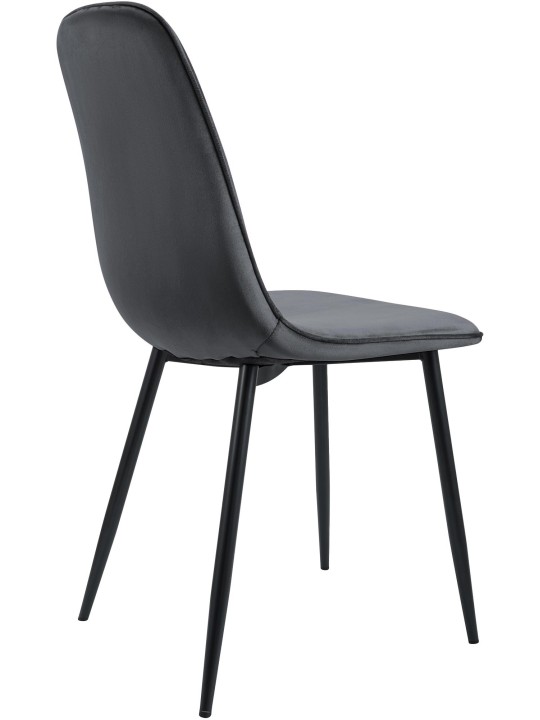 Chaise de salle à manger en velours Maryam, gris foncé Chaise de salle à manger en velours Maryam, gris foncé