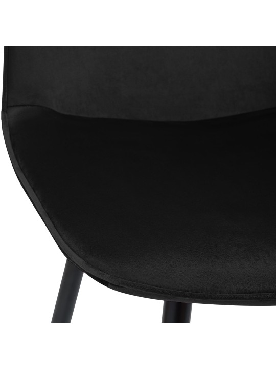 Chaise de salle à manger en velours Maryam, noir Chaise de salle à manger en velours Maryam, noir