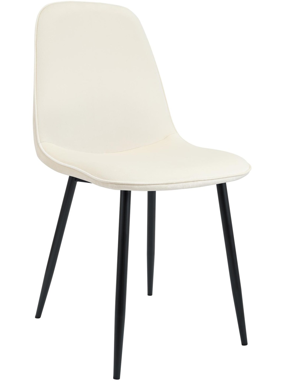 Chaise de salle à manger en velours Maryam, crème