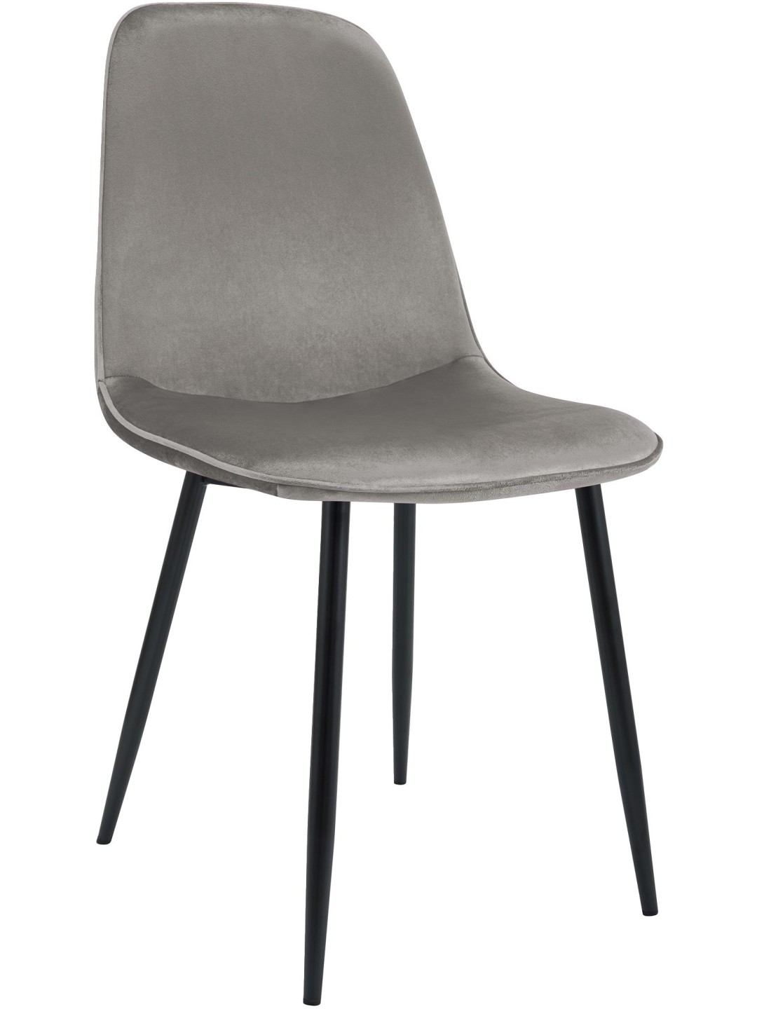 Chaise de salle à manger en velours Maryam, gris clair