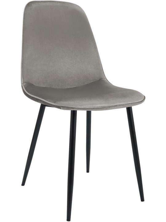 Chaise de salle à manger en velours Maryam, gris clair Chaise de salle à manger en velours Maryam, gris clair